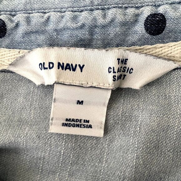 Old Navy Polka Dot Button Down Denim Shirt - Picture 7 of 9